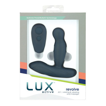 Lux Active Revolve 4.5" Rotating & Vibrating Anal Massager - Dark Blue