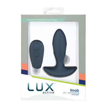Lux Active Throb Anal Pulsating Massager w/Remote - Dark Blue