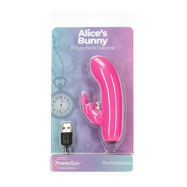 Alice's Bunny Rechargeable Bullet w/Rabbit Sleeve - 10 Functions Pink
