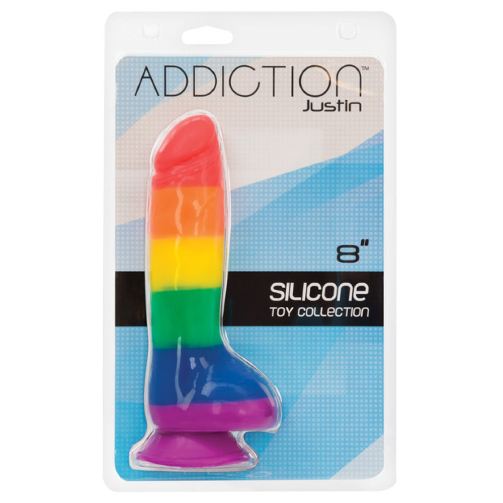 Addiction Justin 8" Dildo - Rainbow