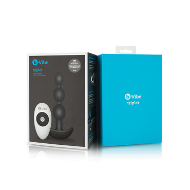 b-Vibe Remote Triplet Anal Beads - Black