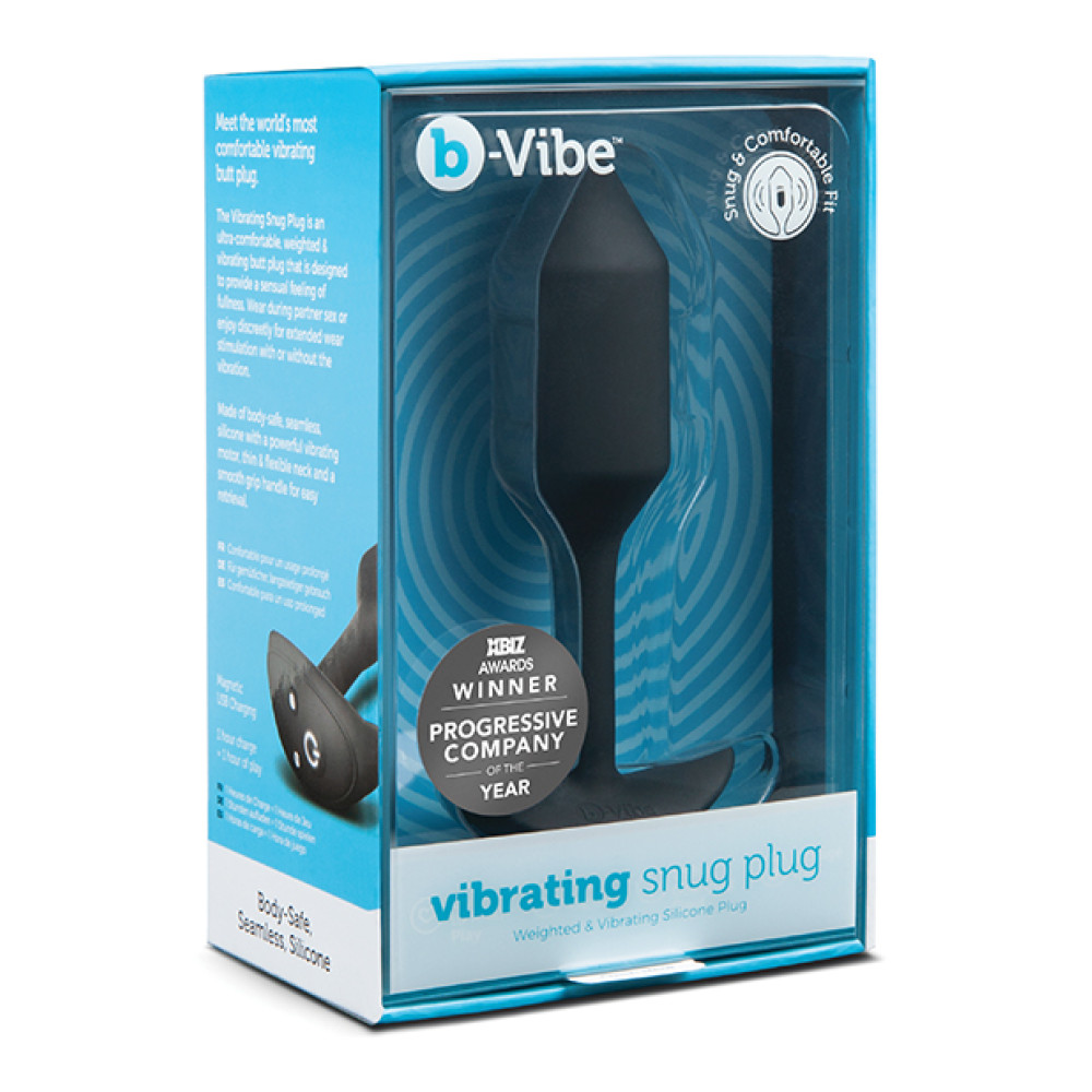 b-Vibe Vibrating Weighted Snug Plug M - 112 g Black