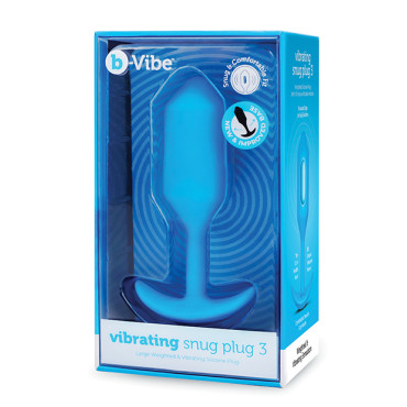 b-Vibe Vibrating Snug Plug - Blue Large