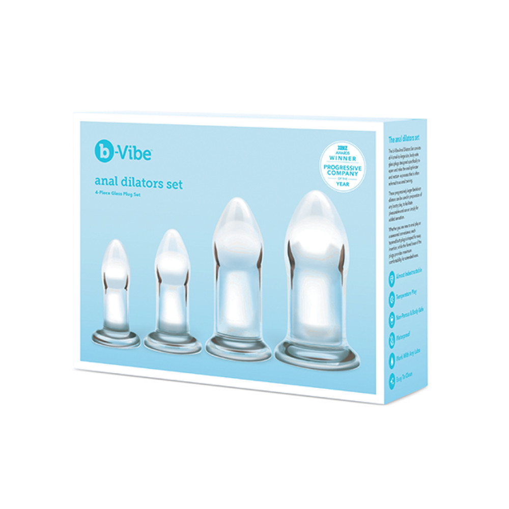 b-Vibe Glass Anal Dilator 4 pc Set