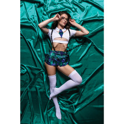 Role Play Sultry School Babe 6 pc Set Green S/M