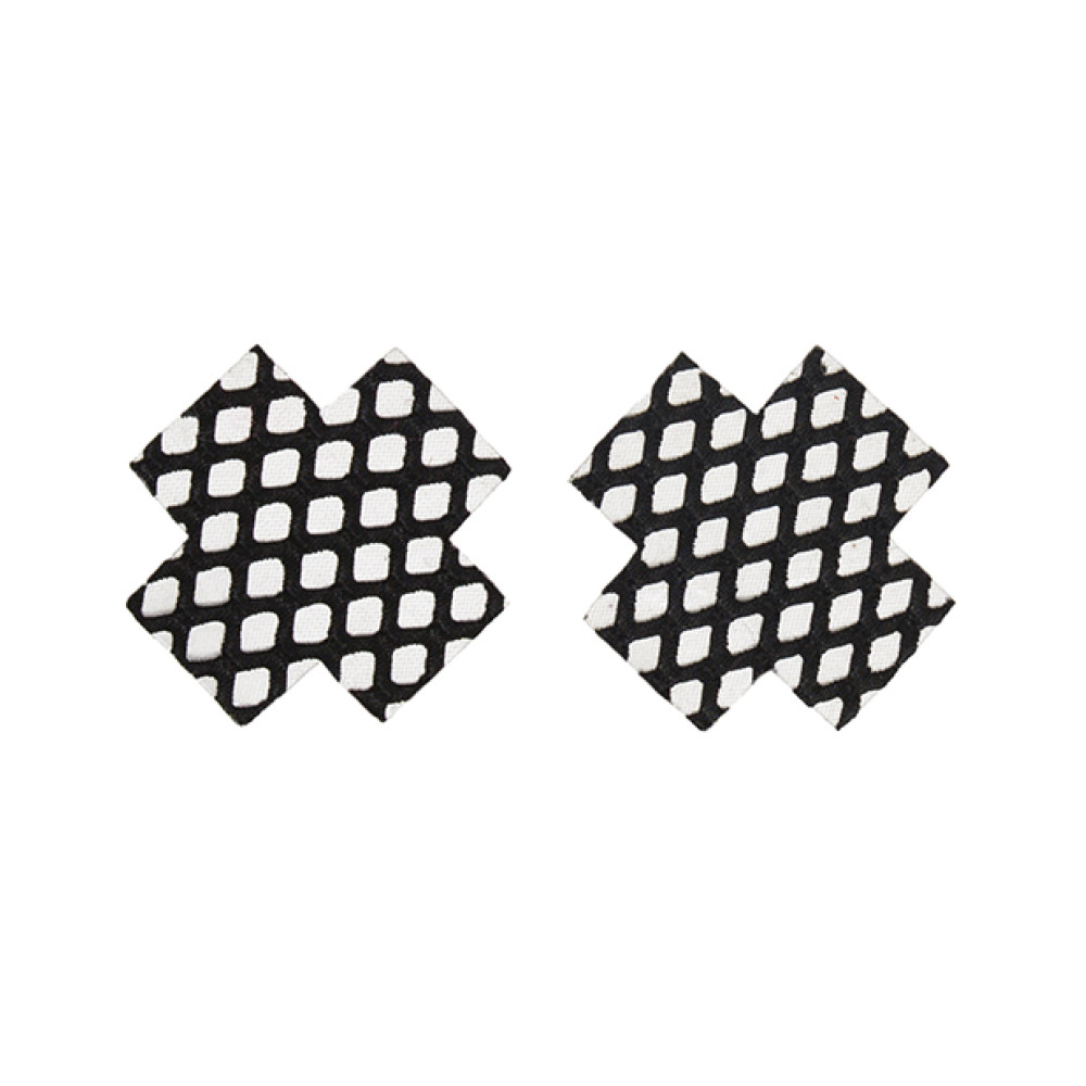 Fishnet Cross Pasties (One Time Use) - Black O/S