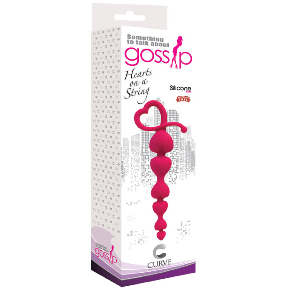 Curve Toys Gossip Hearts on a String - Magenta