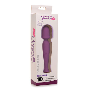 Curve Toys Gossip Silicone Vibrating Wand 10x - Violet