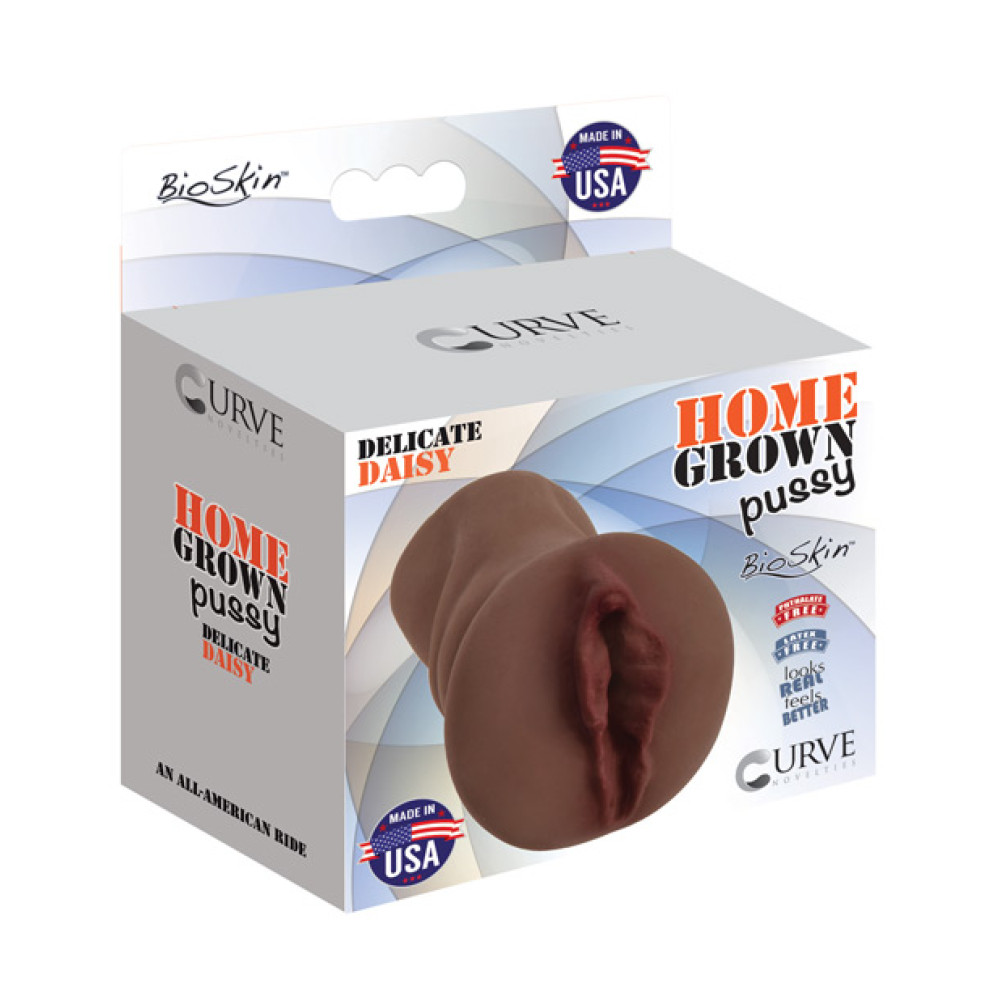 Curve Toys Home Grown Pussy Delicate Daisy - Chocolate