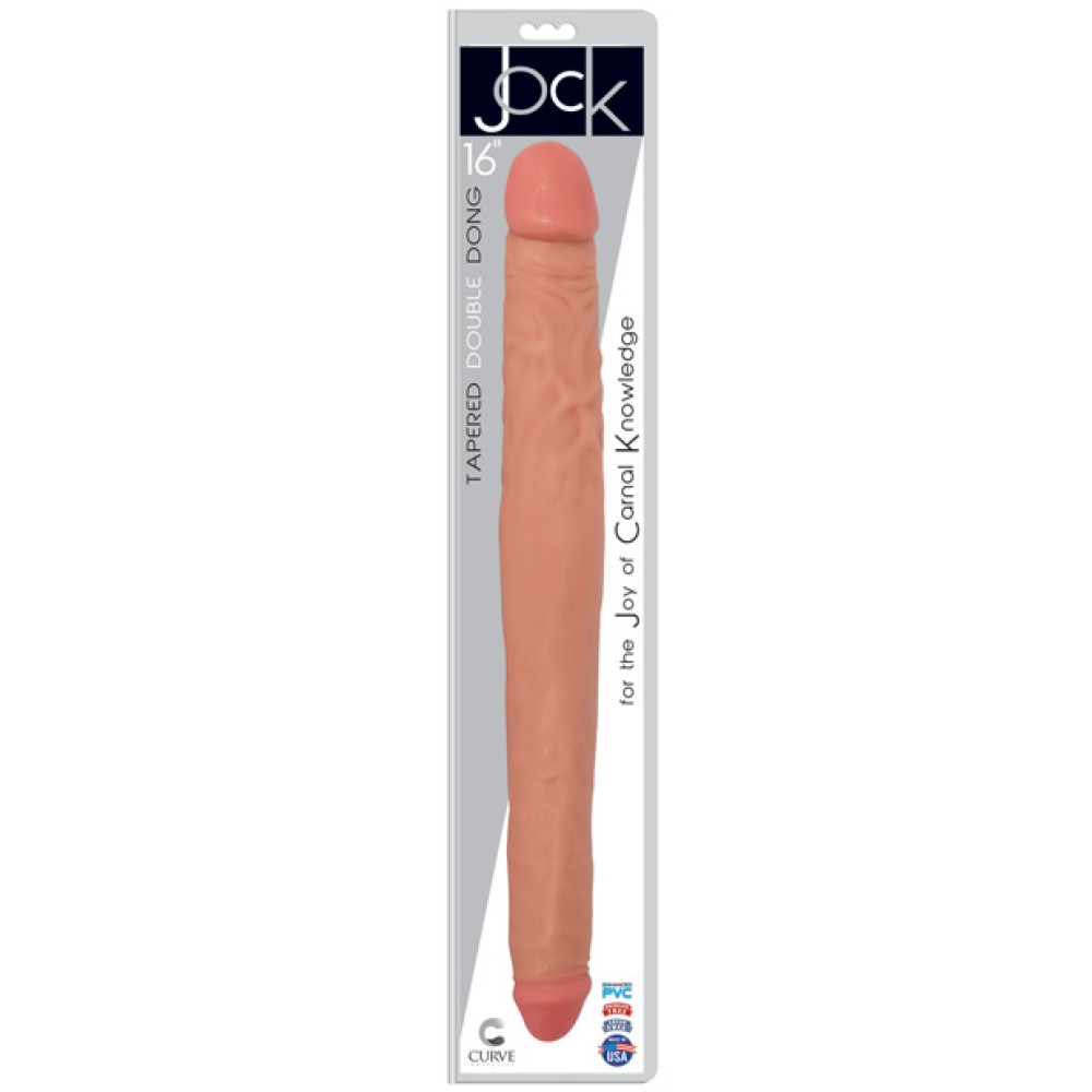 Curve Toys Jock 16" Double Dong  - Vanilla