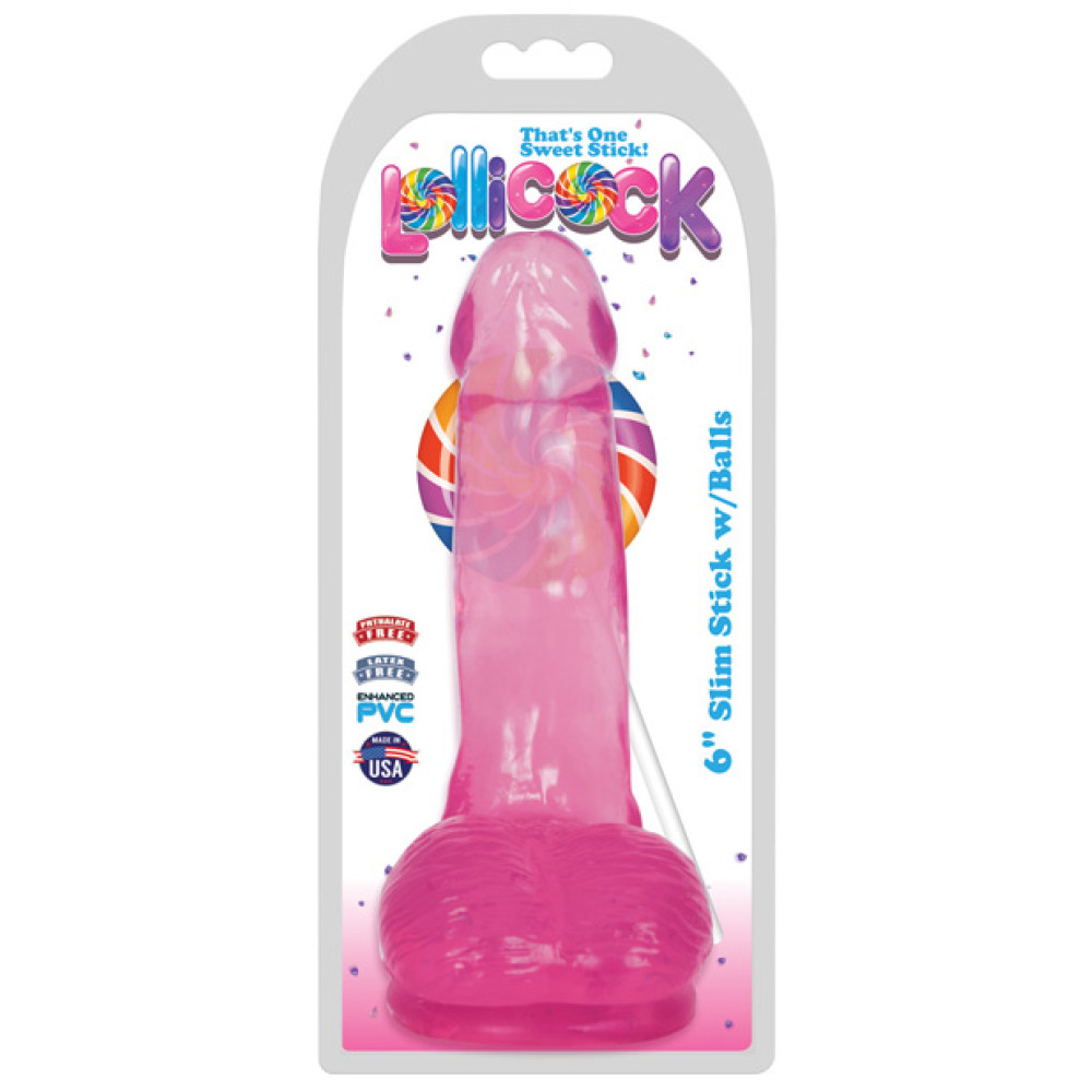 Curve Toys Lollicock 6" Slim Stick w/Balls - Cherry Ice