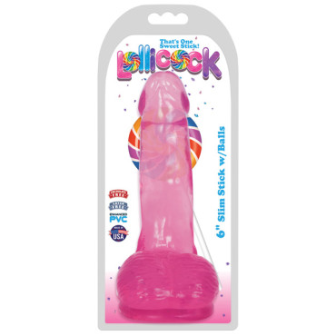 Curve Toys Lollicock 6" Slim Stick w/Balls - Cherry Ice