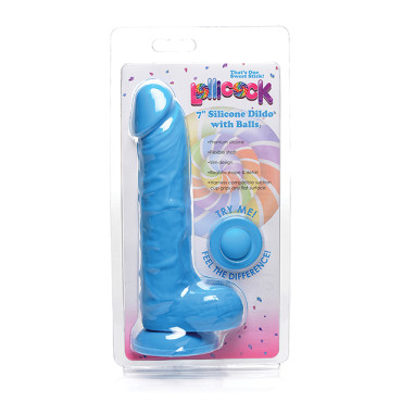 Curve Toys Lollicock 7" Silicone Dildo w/Balls - Berry