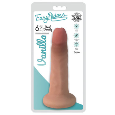Curve Toys Easy Rider Dual Density 6" Slim Bioskin Dong - Vanilla