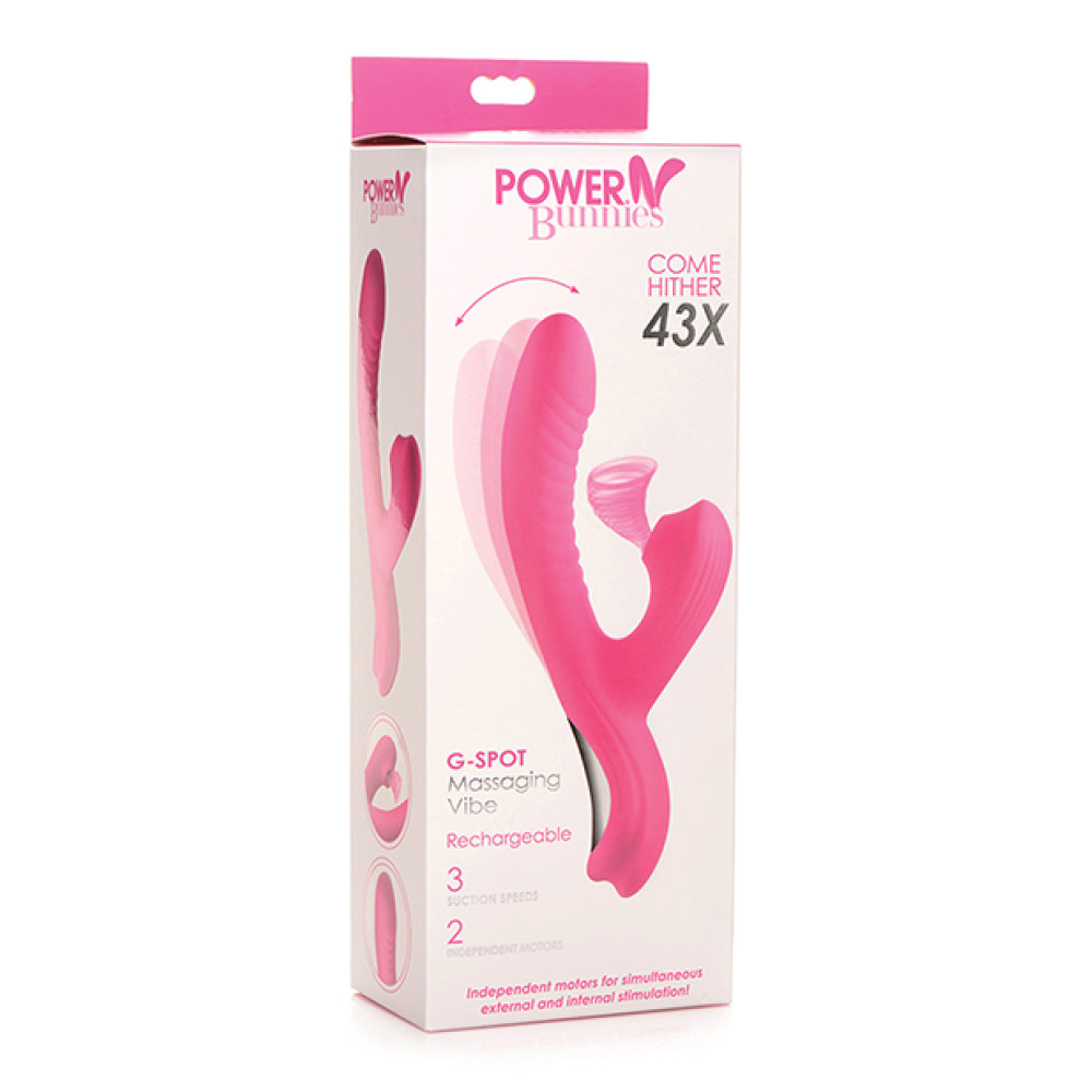 Curve Toys Power Bunnies Come Hither Suction Vibrator - Pink