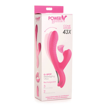 Curve Toys Power Bunnies Come Hither Suction Vibrator - Pink