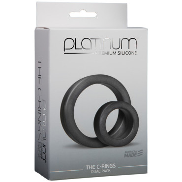 Platinum Silicone C Rings Set - Charcoal