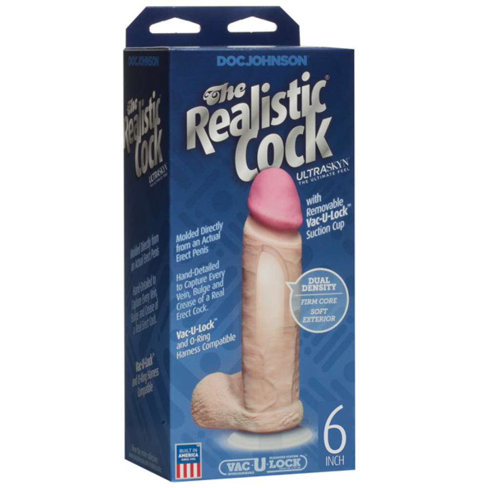 Realistic 6" Ultraskyn Cock w/Balls - White