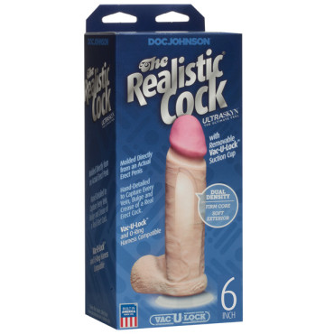 Realistic 6" Ultraskyn Cock w/Balls - White