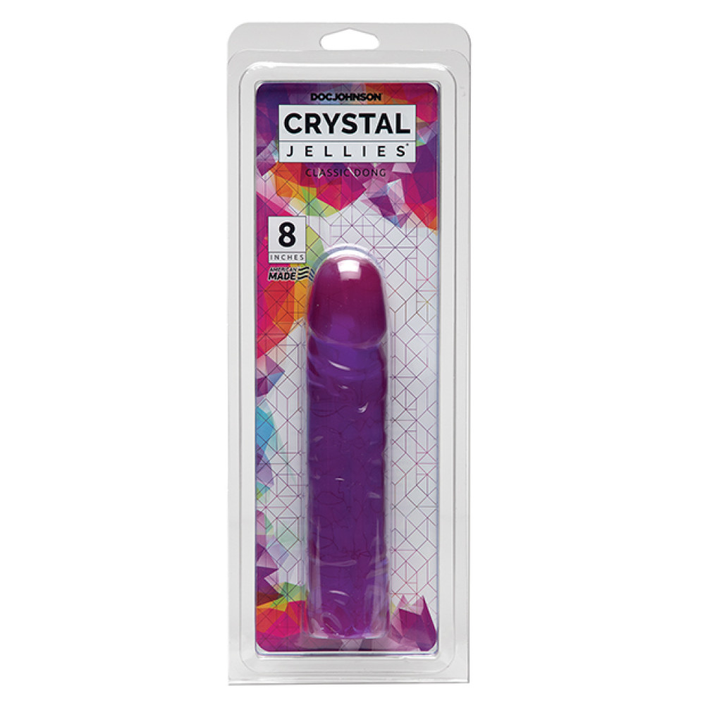 Crystal Jellies 8" Classic Dildo - Purple