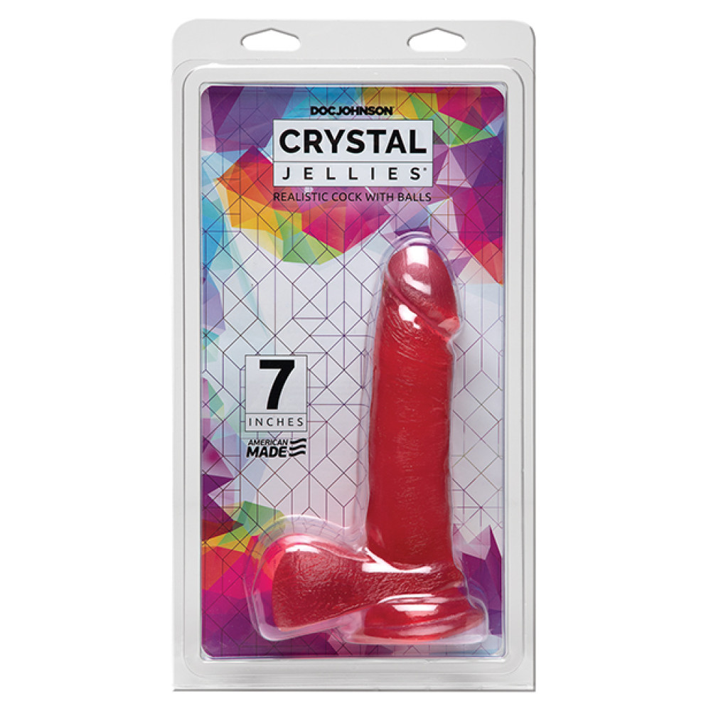Crystal Jellies 7" Ballsy Cock - Pink