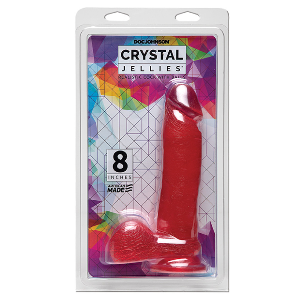 Crystal Jellies 8" Ballsy Cock - Pink