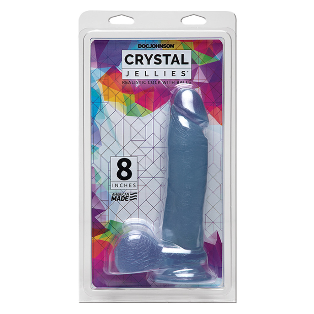 Crystal Jellies 8" Ballsy Cock - Clear