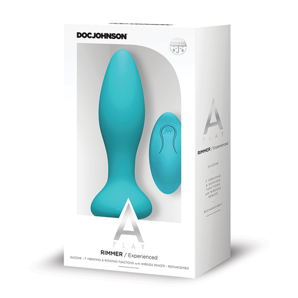 A Play Rimmer Experienced Rechargeable Silicone Anal Plug w/Remote - Teal