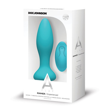 A Play Rimmer Experienced Rechargeable Silicone Anal Plug w/Remote - Teal
