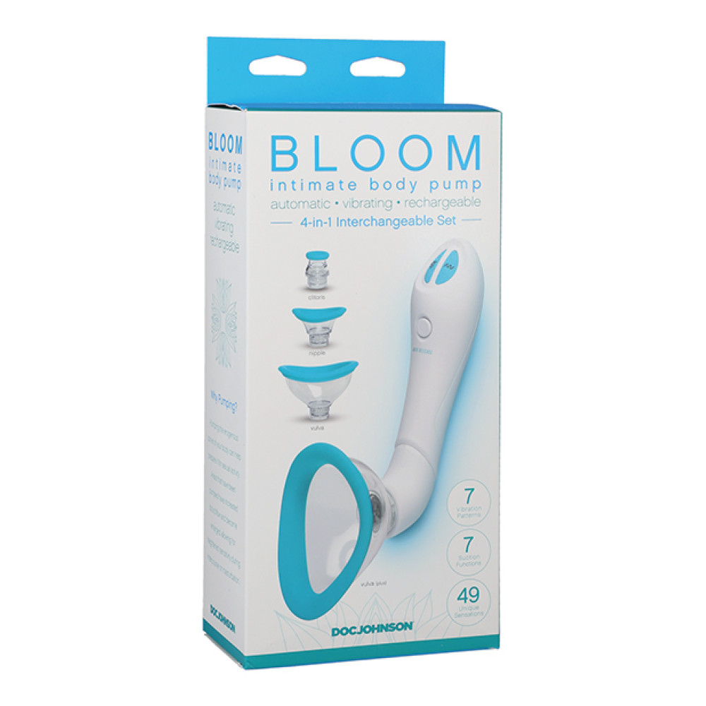 Bloom Intimate Body Automatic Vibrating Rechargeable Pump - Sky Blue/White