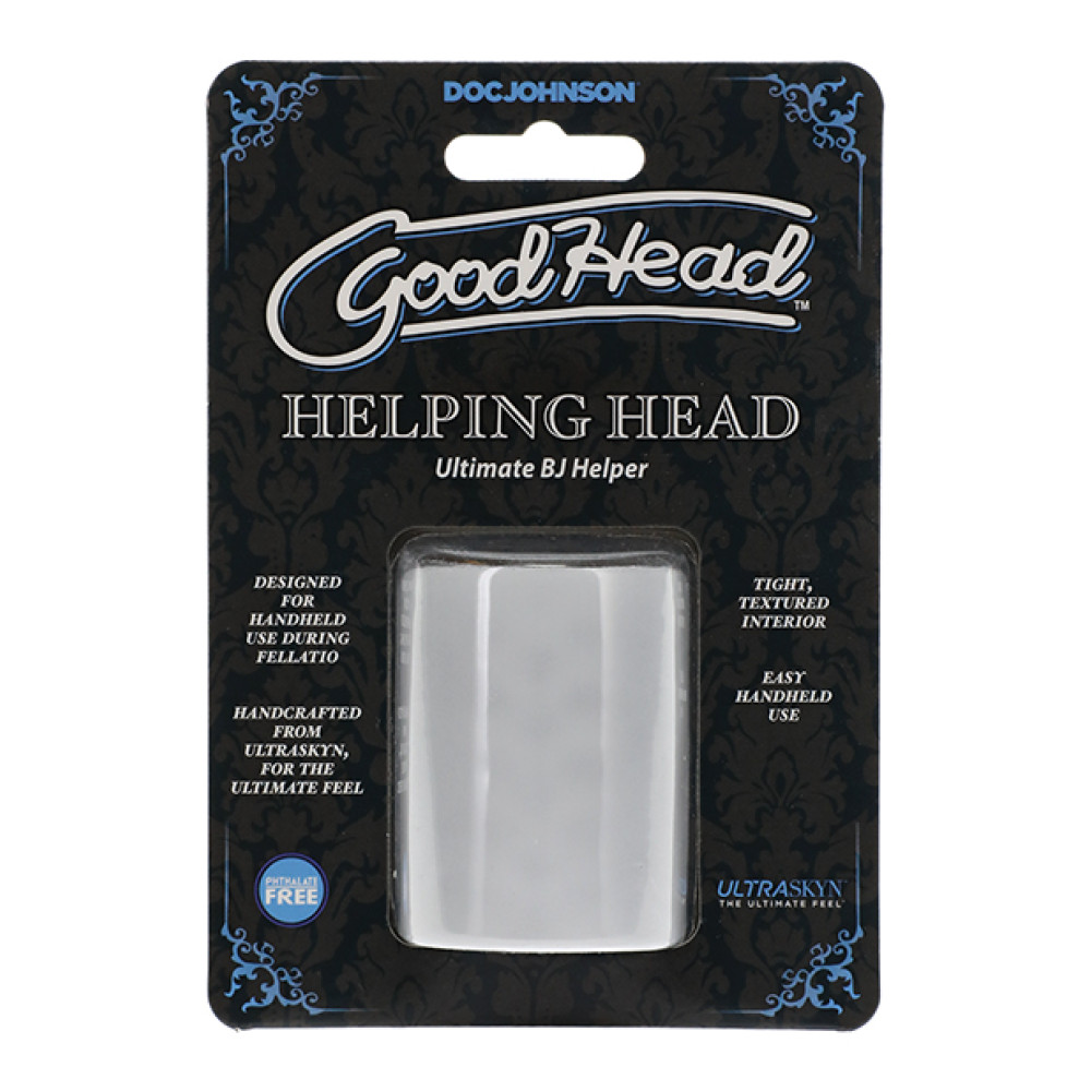 GoodHead Helping Head Ultimate BJ Helper 2" Masturbator - Clear