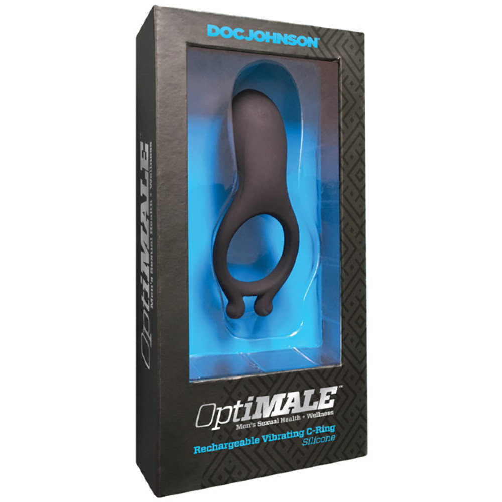 OptiMale Rechargeable Vibrating C Ring - Black