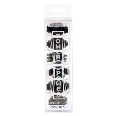 Tower of Power Cock Rings - Black Pack of 6