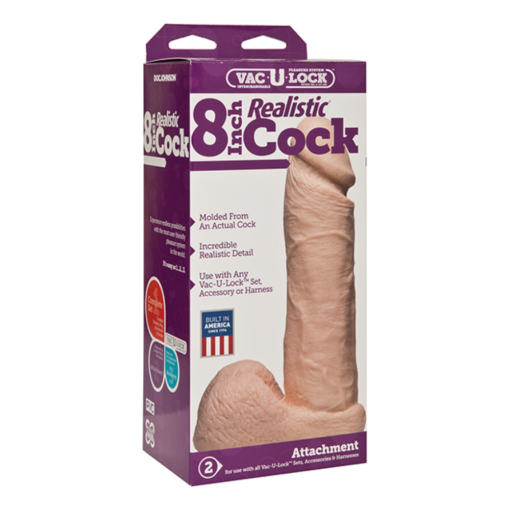 Vac-U-Lock 8" Realistic - White