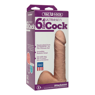 Vac-U-Lock 6" Ultraskyn Cock & Balls Attch. - White