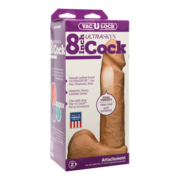 Vac-U-Lock 8" Ultraskyn Cock & Balls Attch. - White