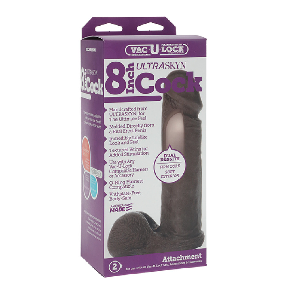 Vac-U-Lock 8" Ultraskyn Cock Attch. - Black