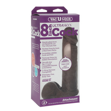Vac-U-Lock 8" Ultraskyn Cock Attch. - Black