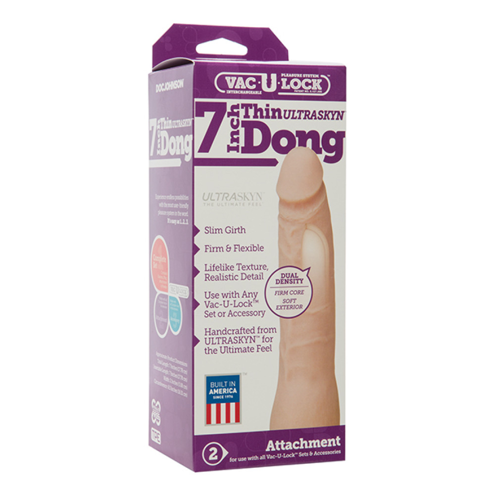 Vac-U-Lock 7" Ultraskyn Dong - White