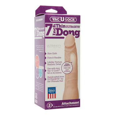 Vac-U-Lock 7" Ultraskyn Dong - White