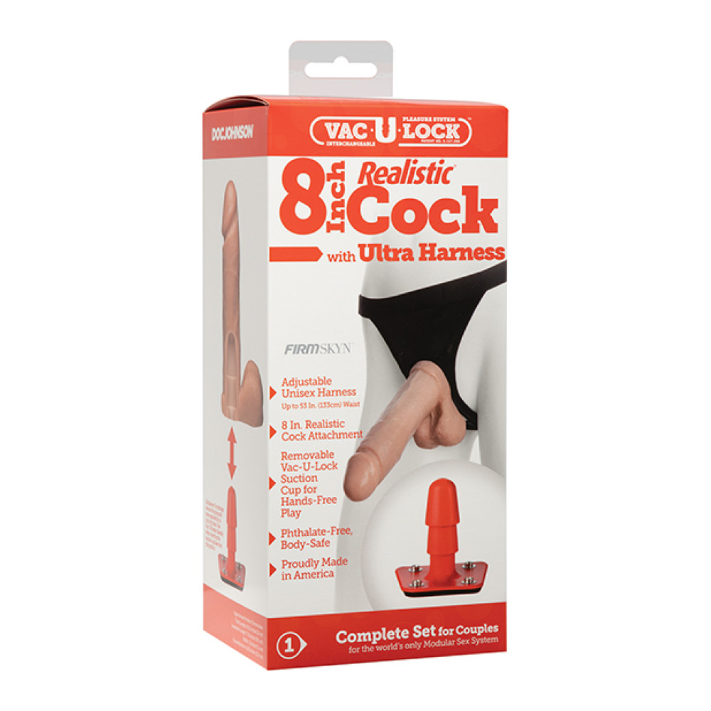 Ultra Harness 2 Set 3 w/8" Realistic Dong & Powder