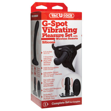 Vac-U-Lock G Spot Vibrating Pleasure Set - Black