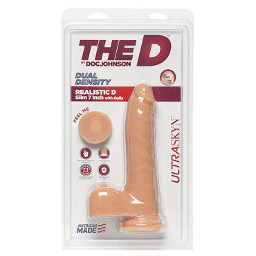 The D 7" Realistic D Slim w/Balls - Vanilla