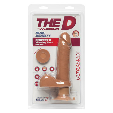 The D 7" Perfect D Vibrating w/Balls - Caramel
