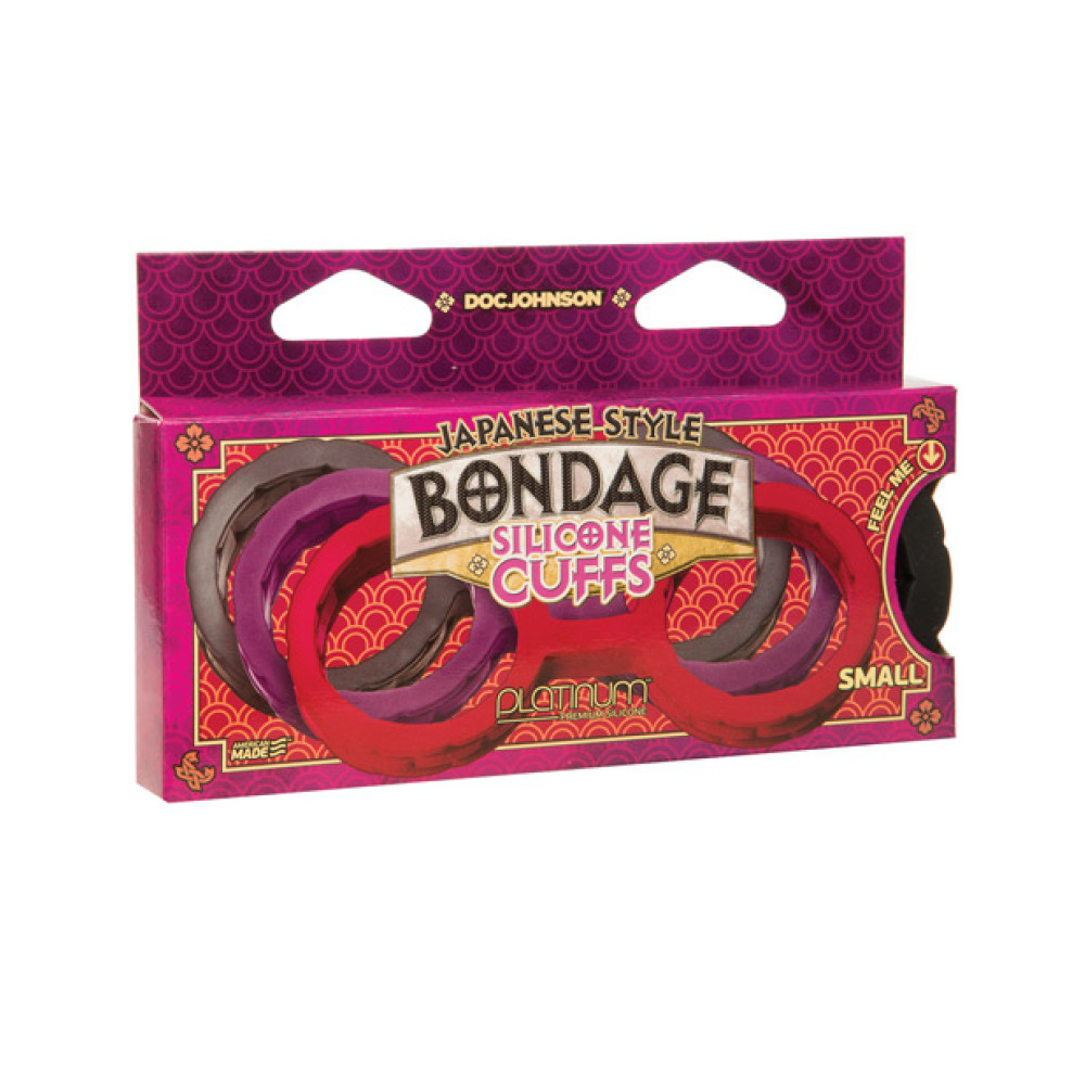 Japanese Bondage Silicone Cuffs Small - Black