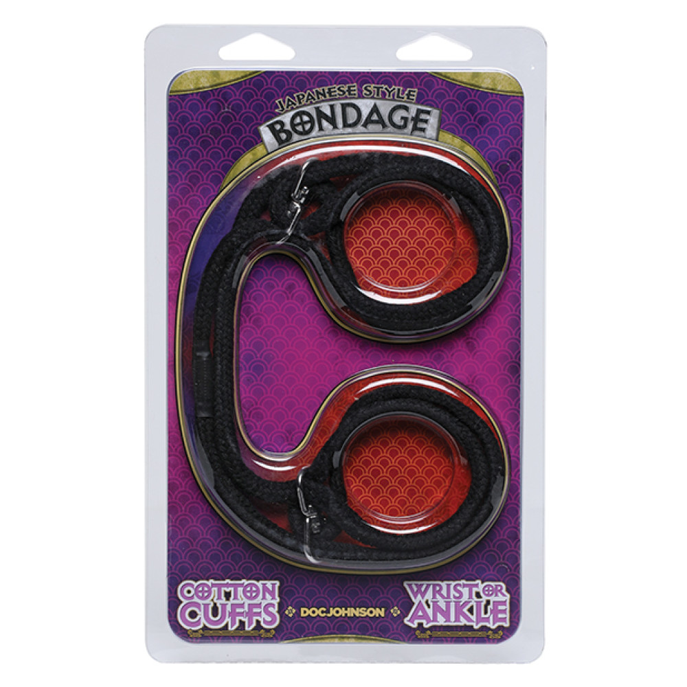 Japanese Style Bondage Wrist or Ankle Cotton Rope - Black