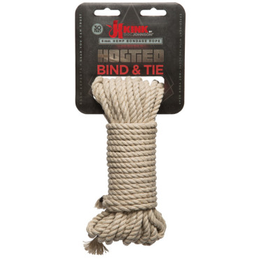 Kink Bind & Tie Hemp Bondage Rope - 30 ft Natural
