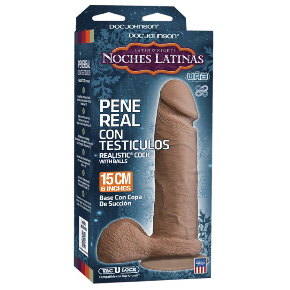 Noches Latinas Ultraskyn Pene Real Con Testiculos 6 " - Caramel