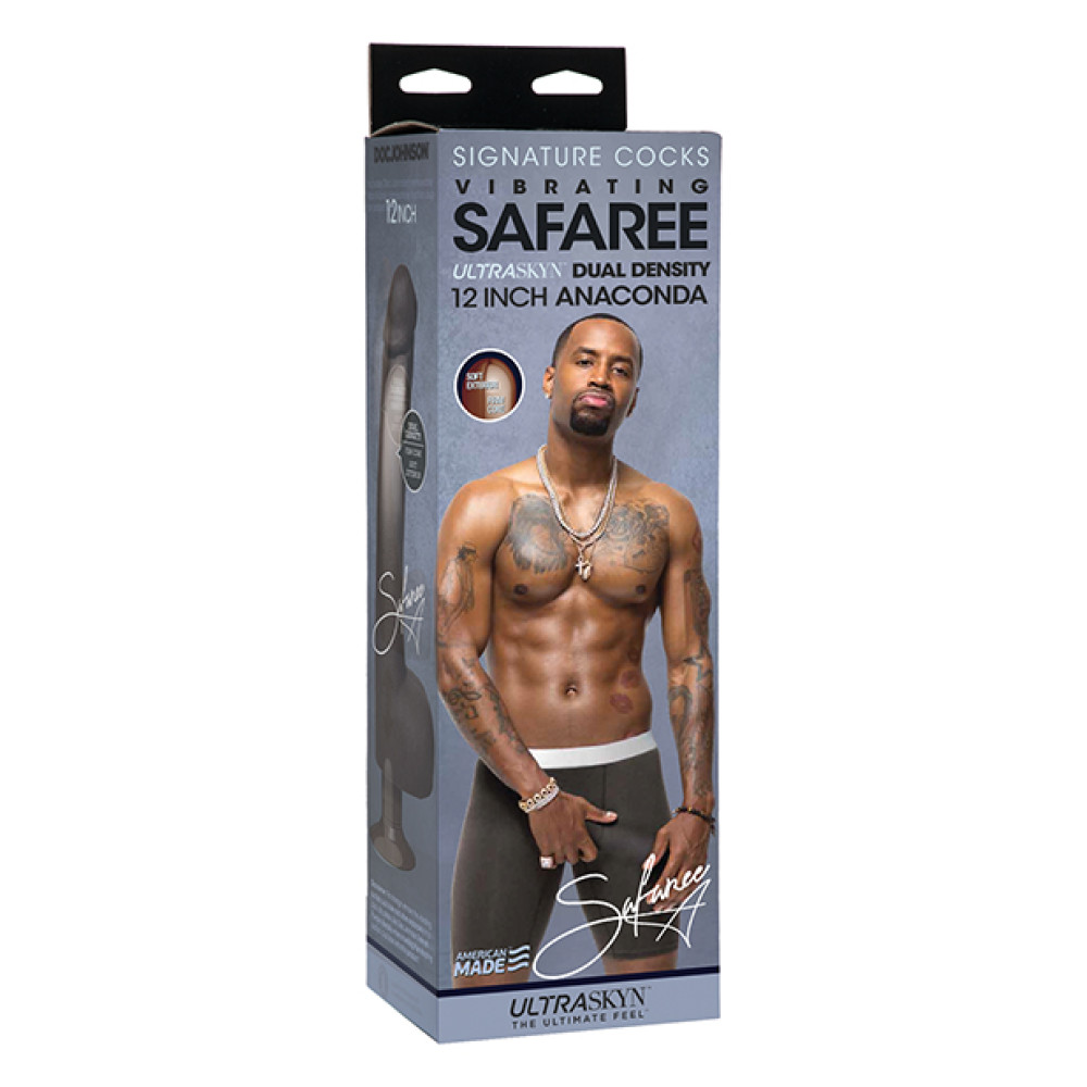 Signature Cocks ULTRASKYN 12" Cock Vibrating w/ Vac-U-Lock Suction Cup- Safaree Samuels Anaconda
