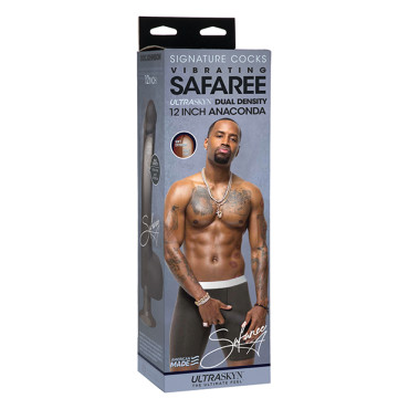 Signature Cocks ULTRASKYN 12" Cock Vibrating w/ Vac-U-Lock Suction Cup- Safaree Samuels Anaconda